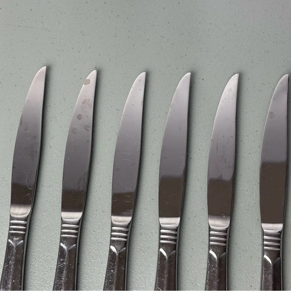 Oneida New York Stainless Steel Flatware Dinner Table Knives Lot of 6
